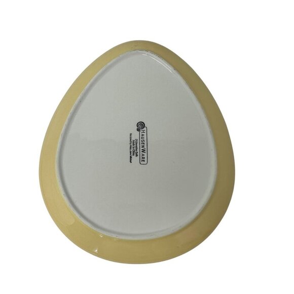 Easter Egg Shaped Ceramic Platter Hausenware By Mary Jane Mitchell 10" Holiday - Picture 5 of 7